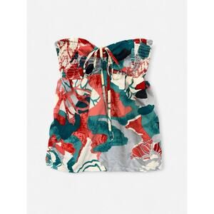 Vintage Y2K Roxy XS Strapless Babydoll Tube Top Summer Vtg 2000s Surf Beach